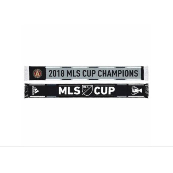 Adidas Official Atlanta United FC 2018 MLS Cup Champions Gray Black Scarf NWT - Picture 1 of 8